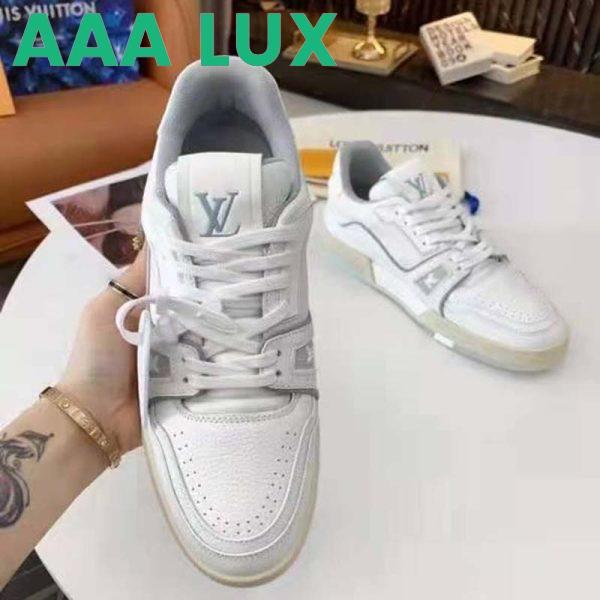 Replica Louis Vuitton LV Unisex LV Trainer Sneaker White Grained Calf Leather Rubber Outsole 7