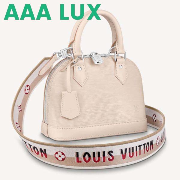 Replica Louis Vuitton LV Women Alma BB Handbag White Epi Grained Cowhide Leather