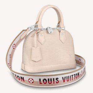 Replica Louis Vuitton LV Women Alma BB Handbag White Epi Grained Cowhide Leather 2