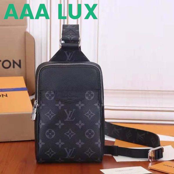 Replica Louis Vuitton LV Unisex Outdoor Sling Bag Taigarama Noir Black Coated Canvas Cowhide Leather 3