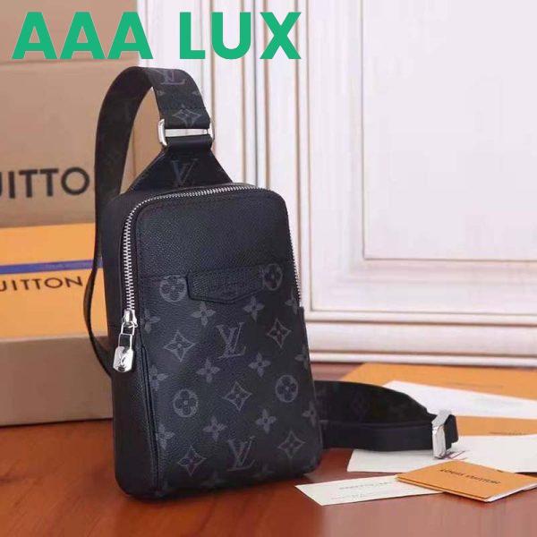Replica Louis Vuitton LV Unisex Outdoor Sling Bag Taigarama Noir Black Coated Canvas Cowhide Leather 4