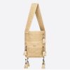 Replica Dior Women D-bubble Bucket Bag Beige Cannage Embroidery with Straw Effect
