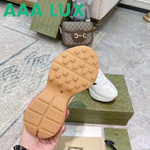 Replica Gucci Unisex GG Rhyton Sneaker White Leather Mesh Rubber Sole Low Heel 9