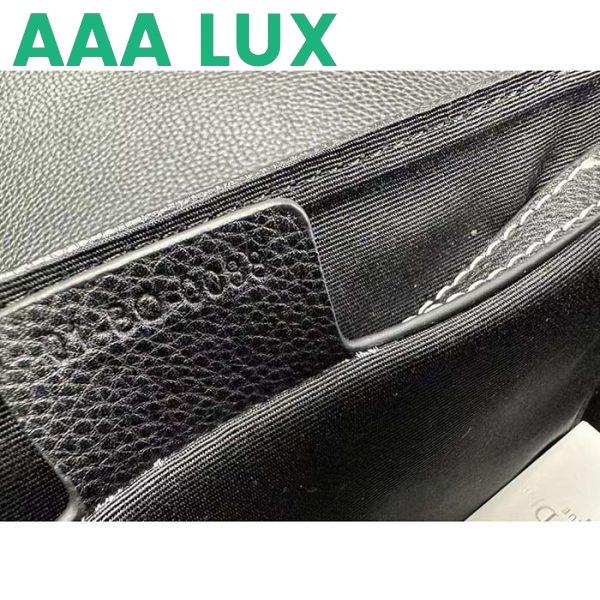 Replica Dior Unisex CD Mini Saddle Bag Strap Black Grained Calfskin Flap Closure 11