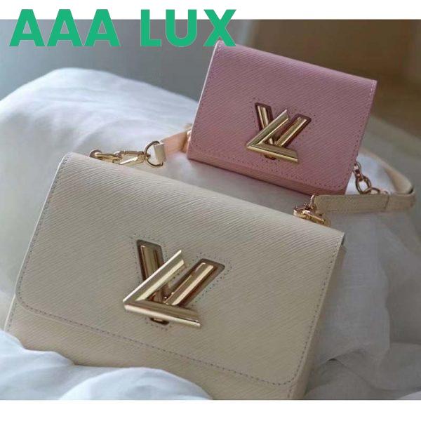 Replica Louis Vuitton LV Women Twist PM Handbag Taupe Brown Pink Epi Grained Cowhide 3