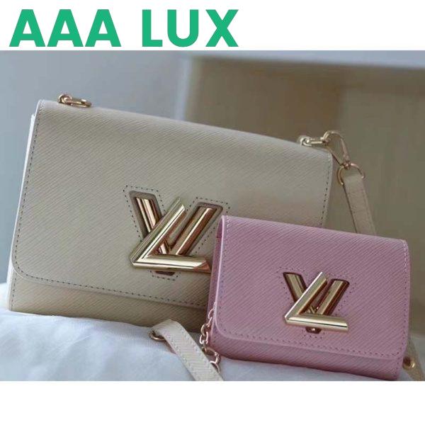 Replica Louis Vuitton LV Women Twist PM Handbag Taupe Brown Pink Epi Grained Cowhide 4