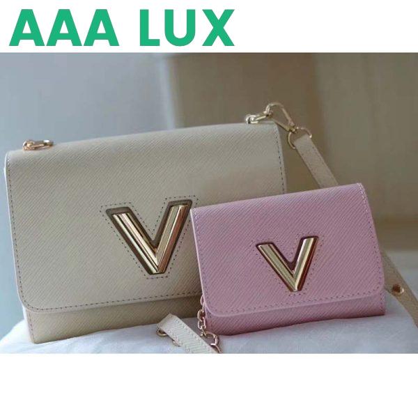 Replica Louis Vuitton LV Women Twist PM Handbag Taupe Brown Pink Epi Grained Cowhide 5