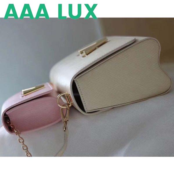 Replica Louis Vuitton LV Women Twist PM Handbag Taupe Brown Pink Epi Grained Cowhide 10