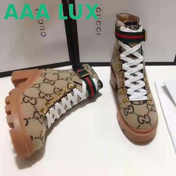 Replica Gucci Women Gucci Zumi GG Wool Ankle Boot in Beige and Ebony GG Wool 6