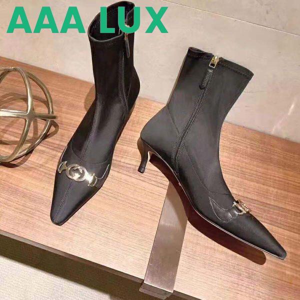 Replica Gucci Women Gucci Zumi Mid-Heel Ankle Boot 7.7 cm Heel-Black 3
