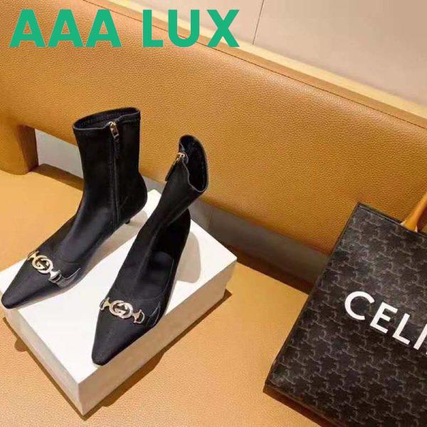 Replica Gucci Women Gucci Zumi Mid-Heel Ankle Boot 7.7 cm Heel-Black 6