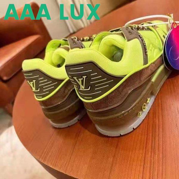 Replica Louis Vuitton LV Unisex LV Trainer Sneaker Yellow Monogram-Embossed Nubuck Calf Leather 5
