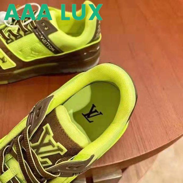 Replica Louis Vuitton LV Unisex LV Trainer Sneaker Yellow Monogram-Embossed Nubuck Calf Leather 9