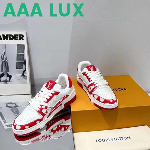 Replica Louis Vuitton LV Unisex LV x YK LV Trainer Sneaker Red Calf Leather Rubber 6