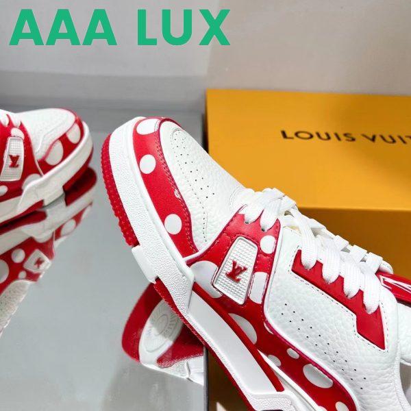 Replica Louis Vuitton LV Unisex LV x YK LV Trainer Sneaker Red Calf Leather Rubber 7