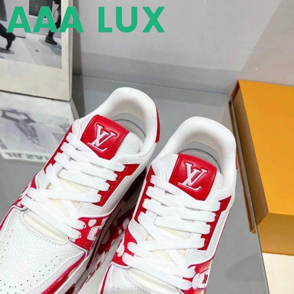 Replica Louis Vuitton LV Unisex LV x YK LV Trainer Sneaker Red Calf Leather Rubber 8