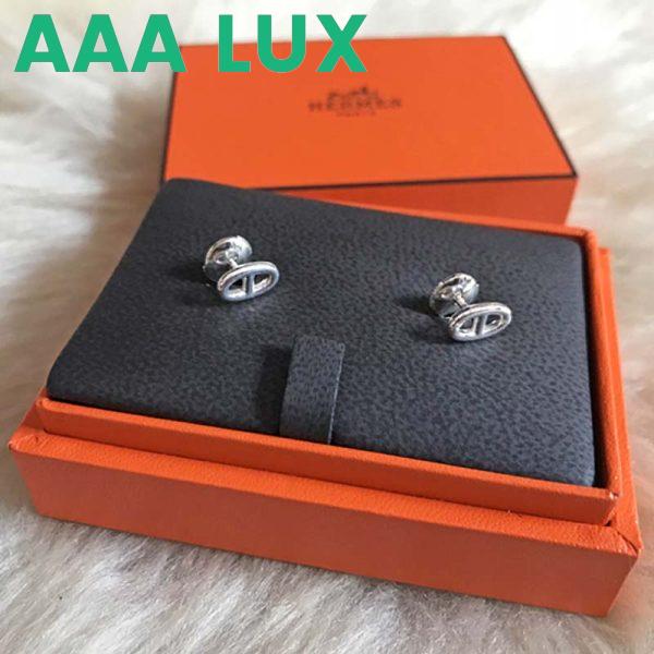 Replica Hermes Women Chaine D’Ancre Earrings Very Small Model Jewelry Silver 3