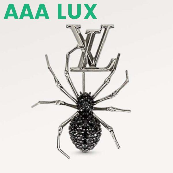 Replica Louis Vuitton Unisex LV Spider Brooch Black Metal Black Ruthenium-Colour Finish Strass