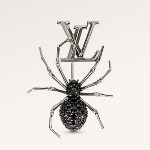 Replica Louis Vuitton Unisex LV Spider Brooch Black Metal Black Ruthenium-Colour Finish Strass 2