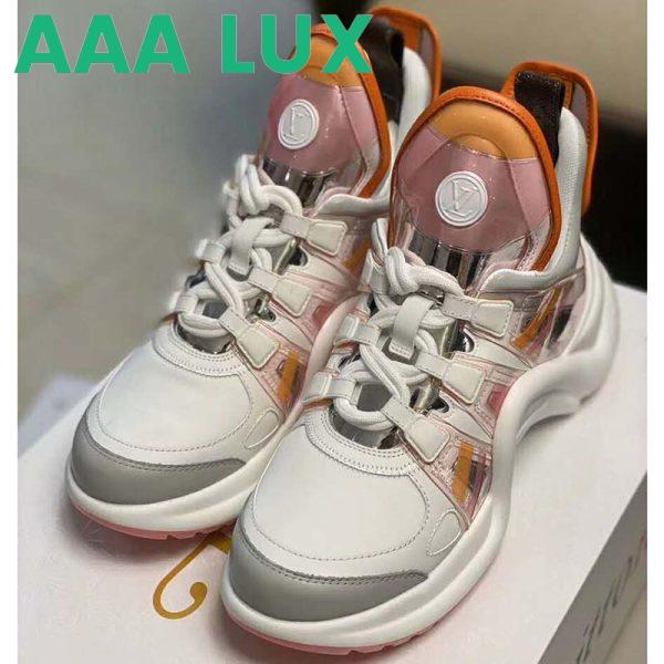 Replica Louis Vuitton LV Women LV Archlight Sneaker in Leather and Technical Fabrics-Orange 4