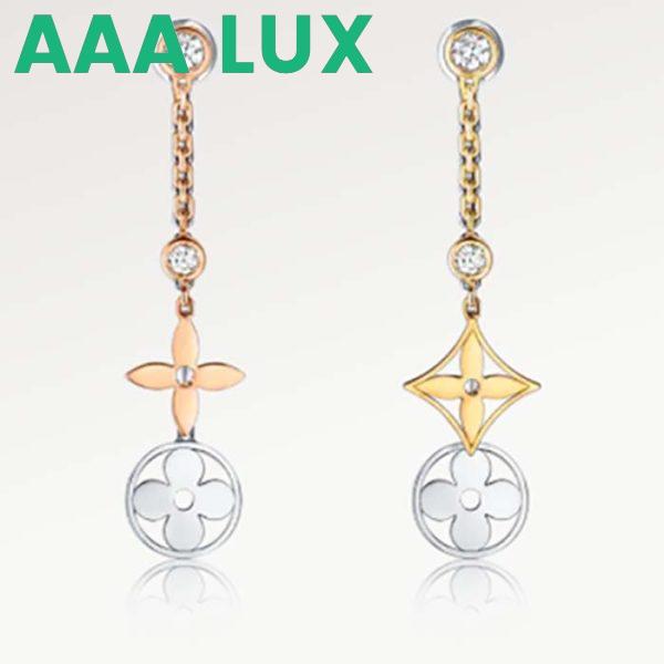 Replica Louis Vuitton Women Idylle Blossom Long Earrings Monogram Flowers 3 Gold Diamonds