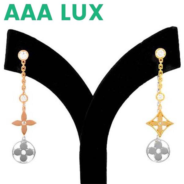 Replica Louis Vuitton Women Idylle Blossom Long Earrings Monogram Flowers 3 Gold Diamonds 4
