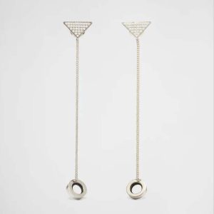 Replica Prada Women Crystal Logo Jewels AirPods Pendant Earrings 2