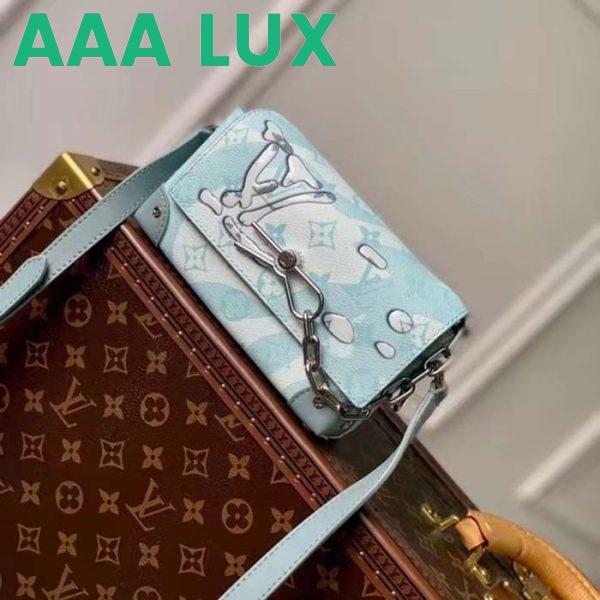 Replica Louis Vuitton Unisex LVxYK Steamer Wearable Wallet Crystal Blue Monogram Aquagarden Coated Canvas 3