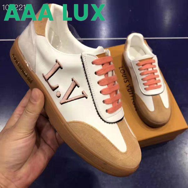 Replica Louis Vuitton LV Women LV Frontrow Sneaker in Calf Leather and Suede Calf Leather-Pink 7
