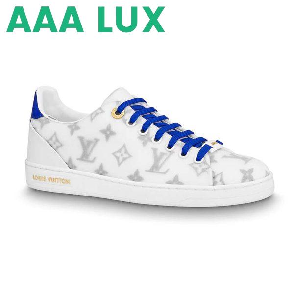 Replica Louis Vuitton LV Women LV Frontrow Sneaker in Monogram-Print Textile-Blue