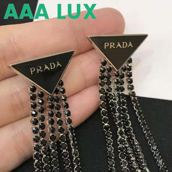 Replica Prada Women Prada Symbole Drop Earrings-Black 7