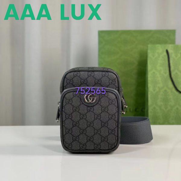 Replica Gucci Unisex Ophidia GG Mini Bag Grey Black GG Supreme Canvas Double G 3
