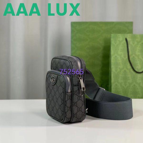 Replica Gucci Unisex Ophidia GG Mini Bag Grey Black GG Supreme Canvas Double G 6