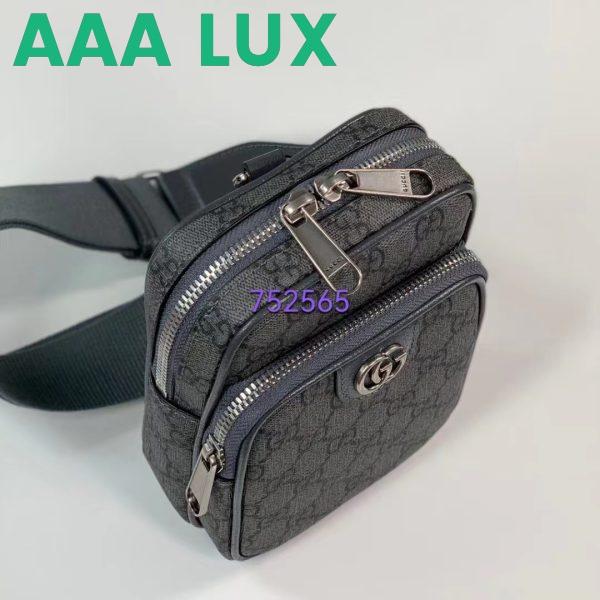 Replica Gucci Unisex Ophidia GG Mini Bag Grey Black GG Supreme Canvas Double G 7