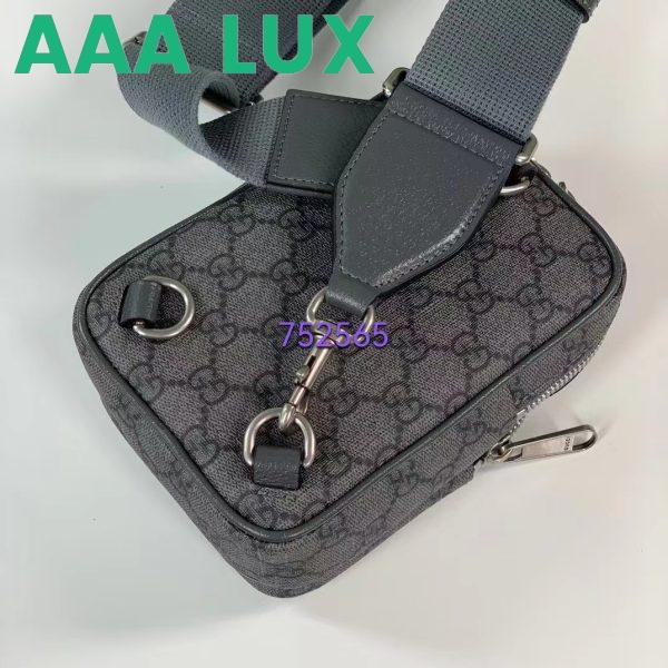 Replica Gucci Unisex Ophidia GG Mini Bag Grey Black GG Supreme Canvas Double G 9