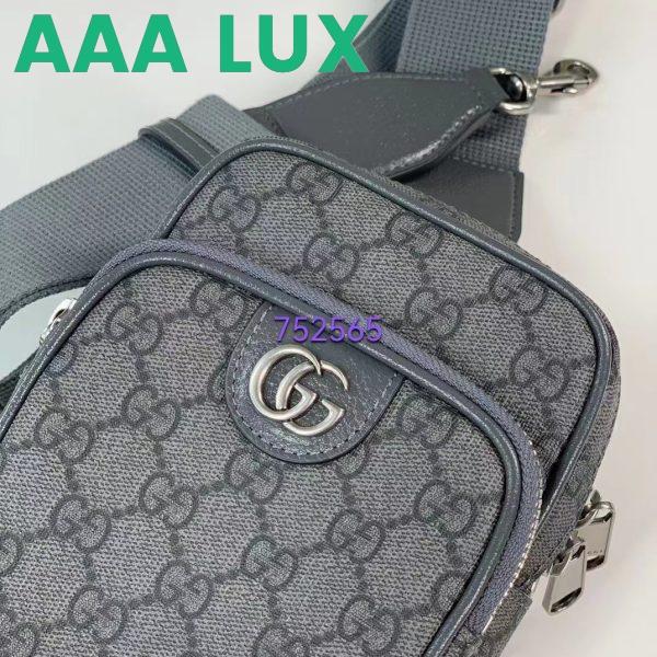 Replica Gucci Unisex Ophidia GG Mini Bag Grey Black GG Supreme Canvas Double G 11