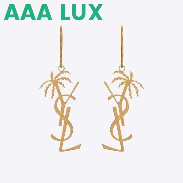 Replica Saint Laurent YSL Women Monogram Palm Earrings in Metal-Gold 2