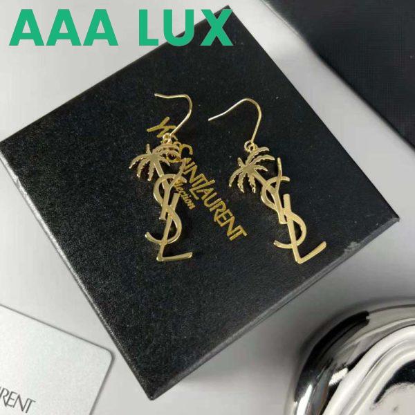 Replica Saint Laurent YSL Women Monogram Palm Earrings in Metal-Gold 5