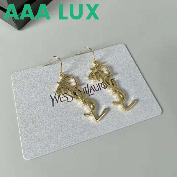 Replica Saint Laurent YSL Women Monogram Palm Earrings in Metal-Gold 6