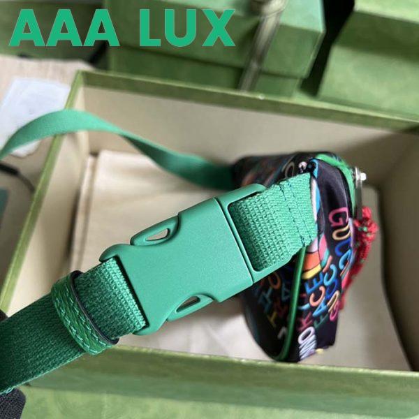 Replica Gucci Unisex GG The North Face x Gucci Belt Bag Black Green Leather Zipper Closure 11