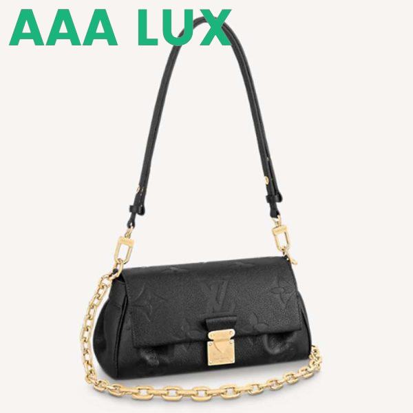 Replica Louis Vuitton LV Women Favorite Black Monogram Empreinte Cowhide Leather