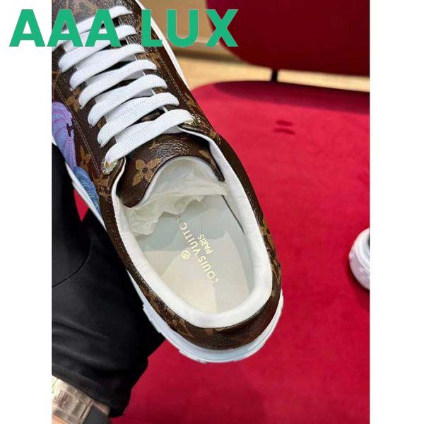 Replica Louis Vuitton Women LV Time Out Sneaker Brown Printed Patent Monogram Canvas Flowers 10