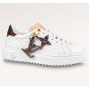 Replica Louis Vuitton Women LV Time Out Sneaker Brown Printed Patent Monogram Canvas Flowers 15