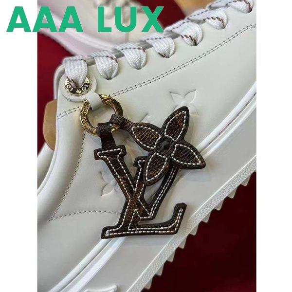 Replica Louis Vuitton Women LV Time Out Sneaker Ecru Beige Mix Materials Monogram Flower 10