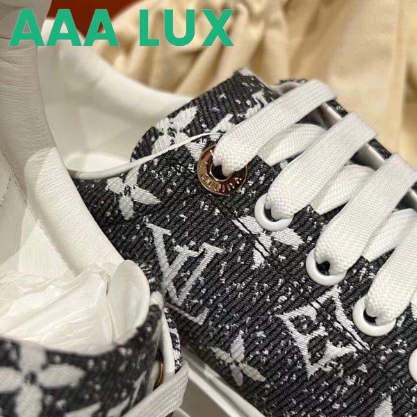Replica Louis Vuitton Women LV Time Out Sneaker Gray Monogram Denim Flowers 10