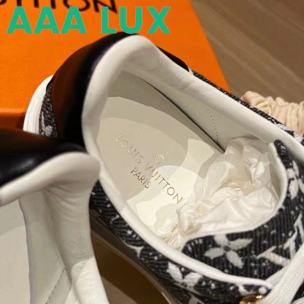 Replica Louis Vuitton Women LV Time Out Sneaker Gray Monogram Denim Flowers 11