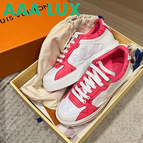 Replica Louis Vuitton Women LV Time Out Sneaker Pink Calf Leather Colored Monogram Flowers 6