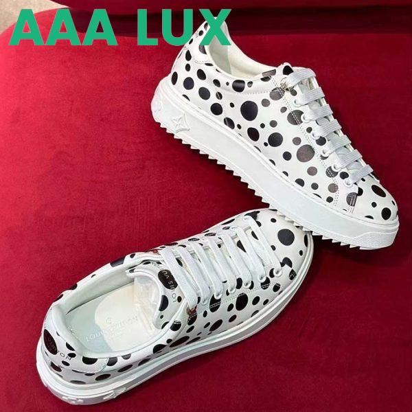 Replica Louis Vuitton Women LV x YK Time Out Sneaker White Printed Calf Leather Monogram Flowers 5