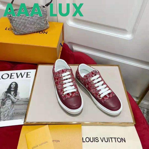 Replica Louis Vuitton Women Since 1854 Stellar Sneaker Jacquard Textile Calf Leather Maroon 7