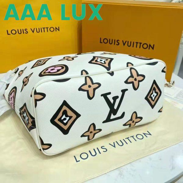 Replica Louis Vuitton LV Women Neverfull MM Tote Cream Monogram Coated Canvas 9